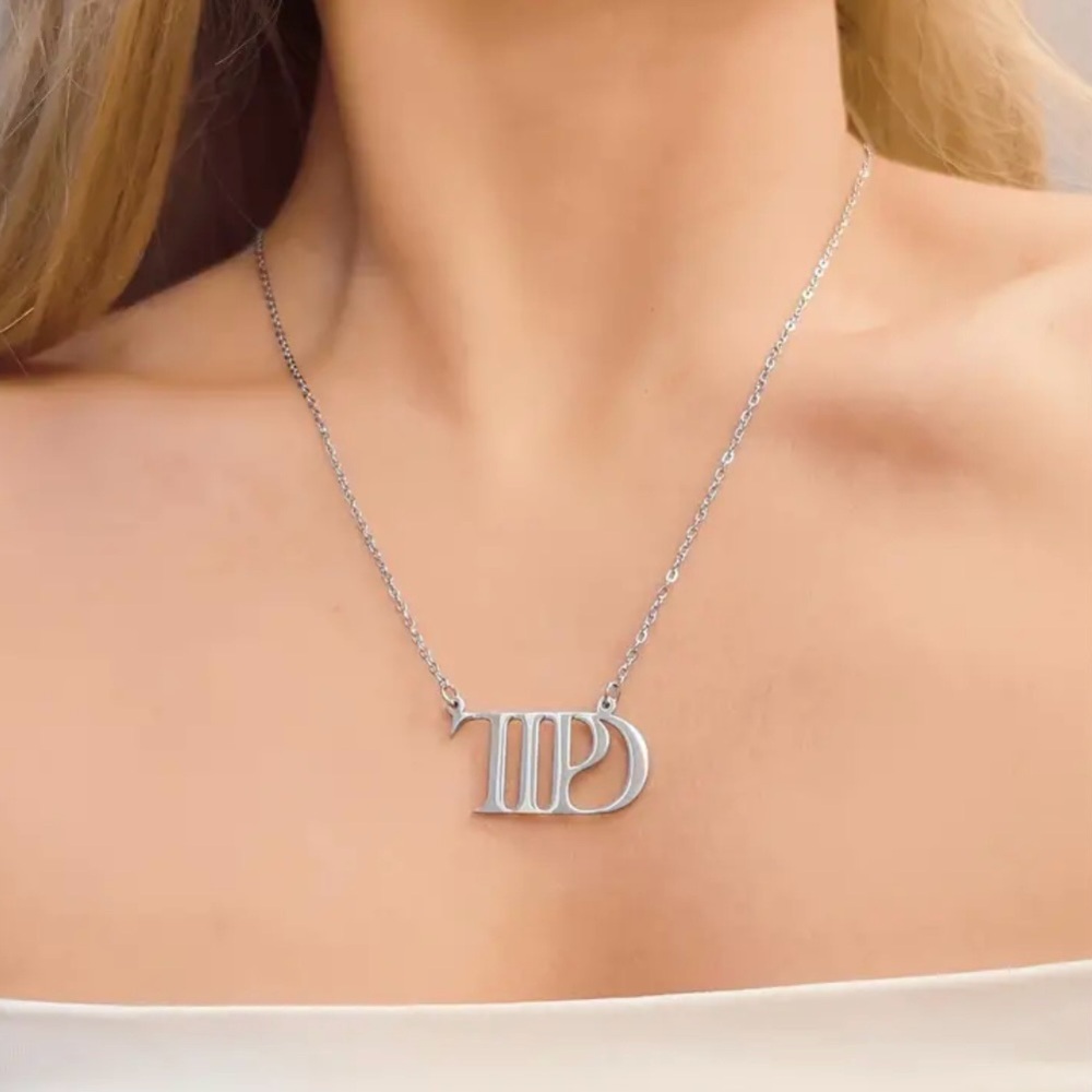 Taylor Swift Inspired Necklace “TTPD” in Stainless Steel with Silver Tone NEW